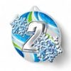 Aurum 2nd Place Winter Snowflake Silver Stainless Steel Medal