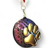 Rincon Colour Dog Paw Black Acrylic Medal