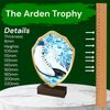 Arden Ice Skating White Boot Real Wood Shield Trophy