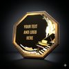 Hex Wood & Metal Piano Plaque