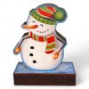 Traditional Christmas Snowman Real Wood Decoration (75mm)