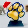 Festive Christmas Blue Dog Paw Trophy