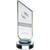 Mercury Clear & Black Engraved Crystal Award