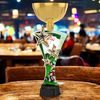 Triple Star Poker Cards Gold Trophy Cup
