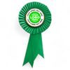 Mini Green Satin Feel Logo Rosette