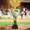 Triple Star Baseball Gold Trophy Cup