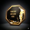 Hex Wood & Metal Chess Plaque