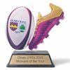 Edison Rugby Ball & Boot Custom Logo Trophy