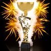 Triple Star Classic Poker Cards Gold Trophy Cup