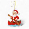 Jolly Santa Canoeing Christmas Bauble