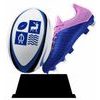 Edison Rugby Ball & Boot Custom Logo Trophy