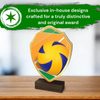 Arden Volleyball Real Wood Shield Trophy