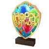Arden Happy Birthday Real Wood Shield Trophy