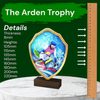 Arden Downhill Women Skiing Real Wood Shield Trophy