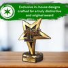 Grove 1st Place Gold Star Real Wood Trophy