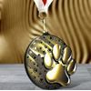 Rincon Classic Dog Paw Black Acrylic Medal