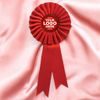 Red Satin Feel Logo Rosette