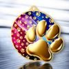 Aurum Dog Paw Stainless Steel Medal