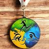 Rincon Colour Triathlon Black Acrylic Medal