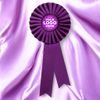 Purple Satin Feel Logo Rosette