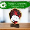 Arden Martial Arts Fist Real Wood Shield Trophy