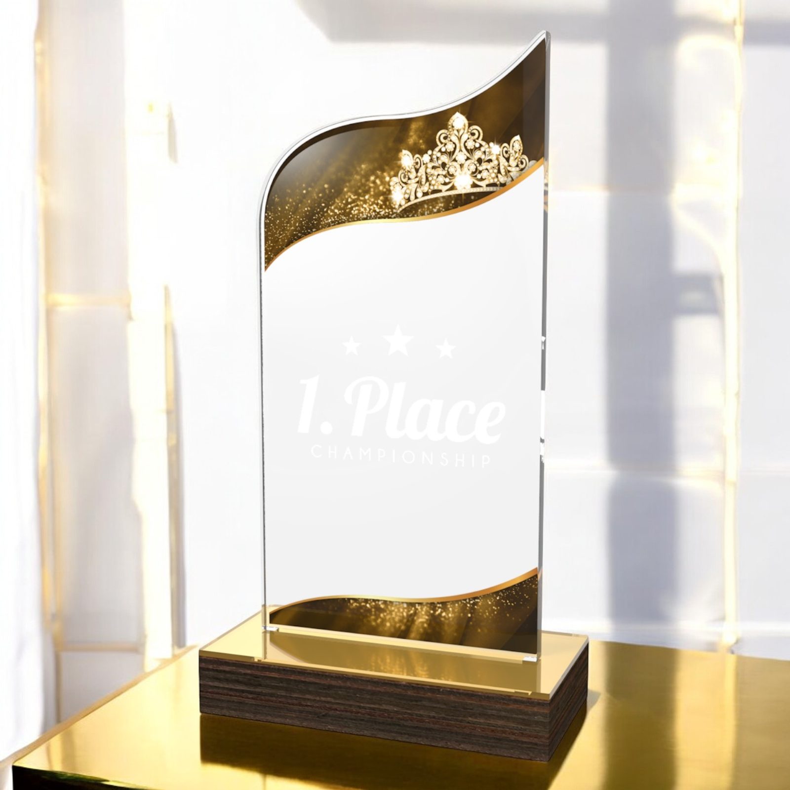 United Beauty Pageant Acrylic Wood Fusion Trophy | Beauty Pageant ...