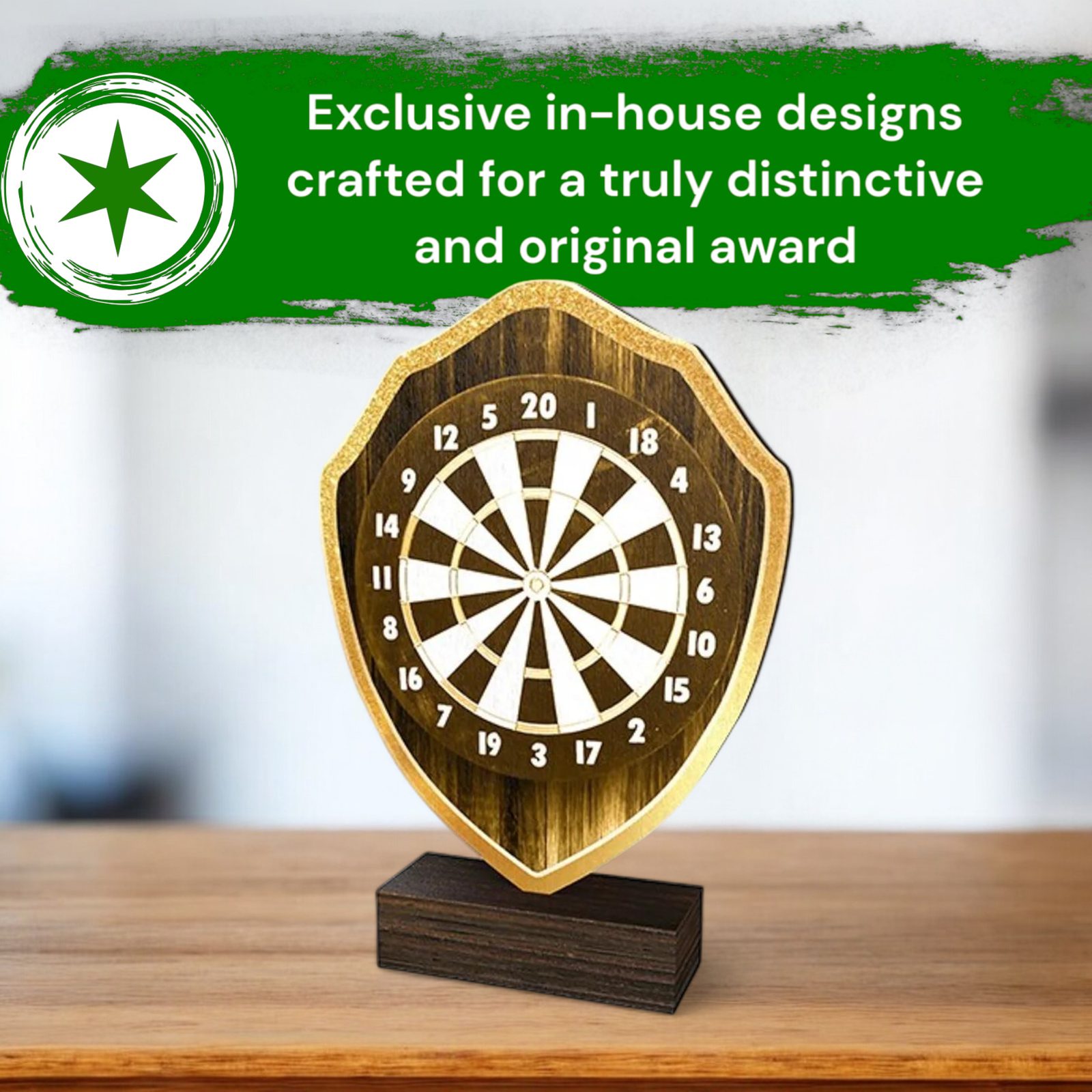 Arden Classic Darts Real Wood Shield Trophy | Trophy Monster