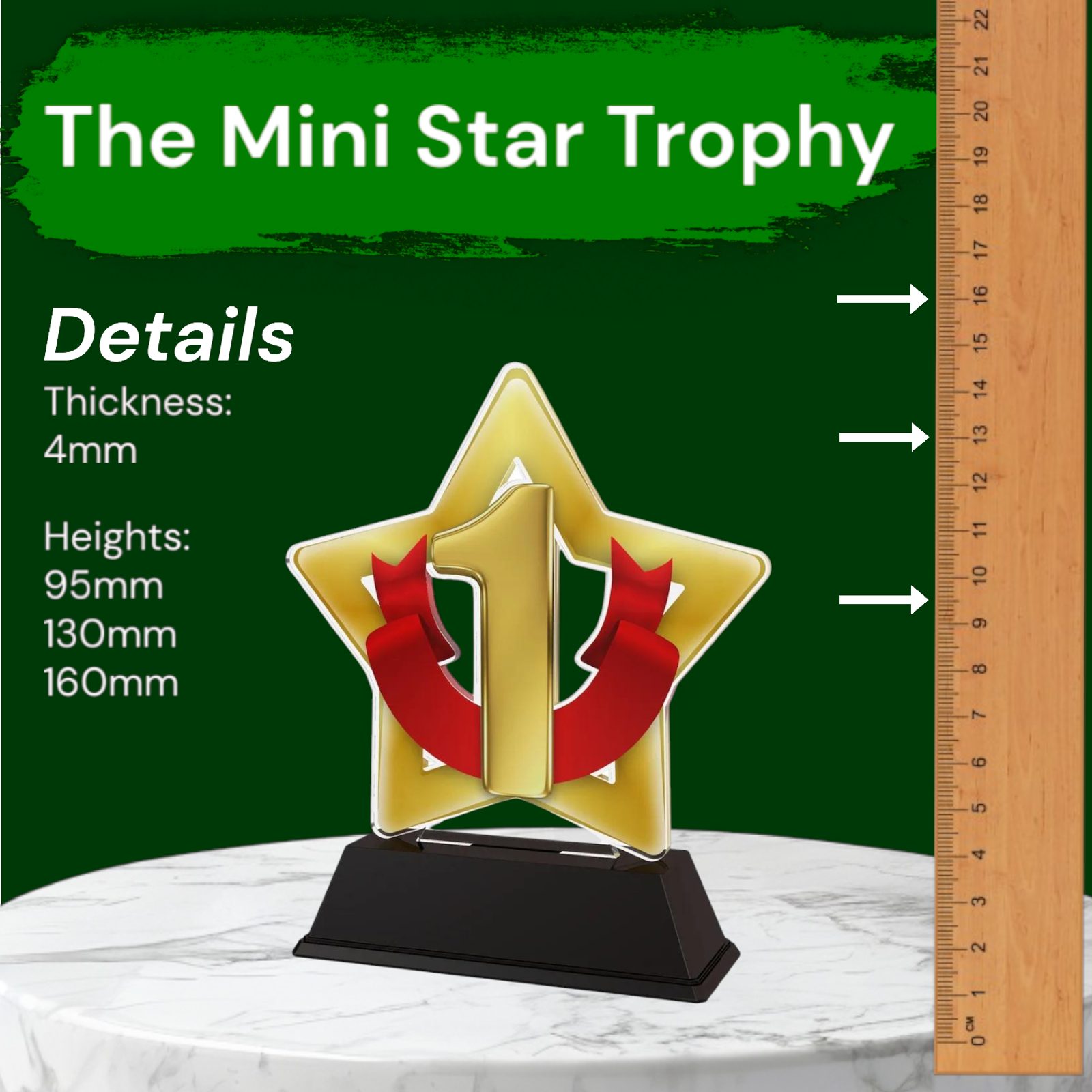 Mini Star 1st Place Gold Trophy | Trophy Monster
