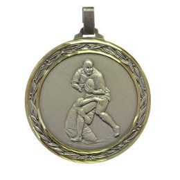 Diamond Edged Rugby Tackle Large Silver Medal