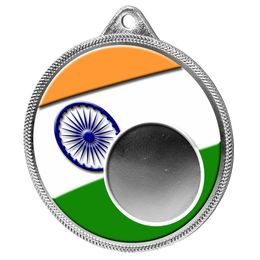 India Flag Logo Insert Silver 3D Printed Medal