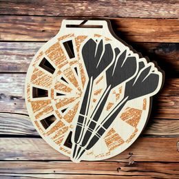 Acacia Darts Bronze Eco Friendly Wooden Medal