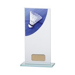 Colour Curve Jade Glass Badminton Trophy