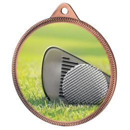 Golf Colour Texture 3D Print Bronze Medal