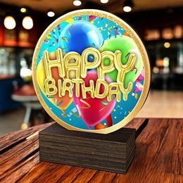 Holt Colour Happy Birthday Real Wood Trophy