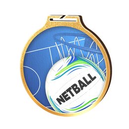 Habitat Netball Gold Eco Friendly Wooden Medal