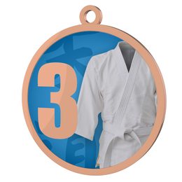 Martial Arts Blue 3rd Place Printed Bronze Medal