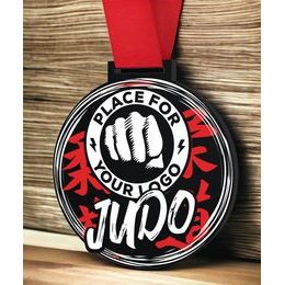 Giant Judo Black Acrylic Logo Medal