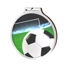 Habitat Football Silver Eco Friendly Wooden Medal