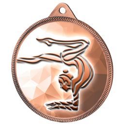 Gymnast Girls Silhouette Texture 3D Print Bronze Medal