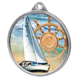 Sailing Colour Texture 3D Print Silver Medal