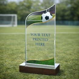 United Football Acrylic Wood Fusion Trophy
