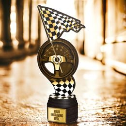 Frontier Classic Real Wood Motorsport Speedometer Trophy