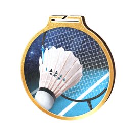 Habitat Badminton Gold Eco Friendly Wooden Medal