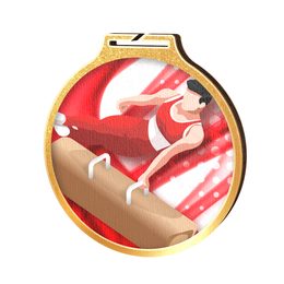 Habitat Male Gymnastics Gold Eco Friendly Wooden Medal