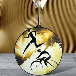 Rincon Classic Duathlon Black Acrylic Medal