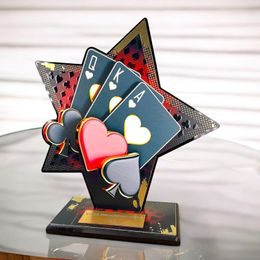 Liano Metal & Acrylic Star Poker Cards Trophy