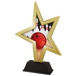 Gold Star Ten Pin Bowling Trophy