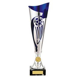Champions Silver and Blue Football Cup (FREE LOGO)