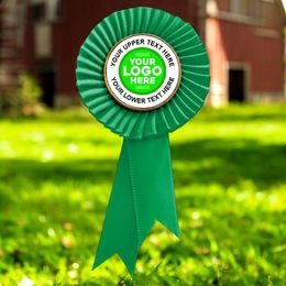 Mini Green Satin Feel Logo Rosette