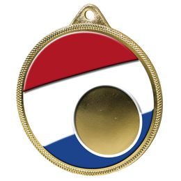 Dutch Netherlands Flag Logo Insert Gold 3D Printed Medal